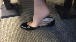 Candid US College Teen Shoeplay Feet Dangling in Nylons PT 5